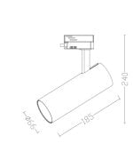 Foco LED 30W Cromo Negro Para Carril Monof&aacute;sico DOB Driverless 24&ordm;- 5 A&ntilde;os De Garant&iacute;a