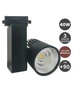 Foco LED 40W Para Carril TRIFASICO BRIDGELUX Chip 100&ordm; CRI +90- 3 A&ntilde;os De Garant&iacute;a