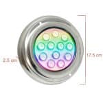 L&aacute;mpara LED RGB Sumergible 36W - DC12V - IP68 - Acero Inoxidable 316 - Imagen 3
