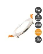 Placa Downlight LED Circular 5W Acero - CCT - OSRAM CHIP - 5 A&ntilde;os De Garantia