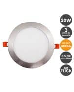 Placa LED Slim Circular 20W Acero - CCT- OSRAM CHIP - 3 A&ntilde;os De Garantia