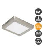 Plaf&oacute;n LED 8W Cuadrado Acero Inoxidable - CCT - OSRAM CHIP 3 A&ntilde;os De Garantia