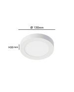 Plaf&oacute;n LED Circular Superficie 8W - OSRAM CHIP DURIS E 2835 - Imagen 3