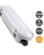 Regleta CCT Estanca LED Integrado 25W-40W OSRAM DRIVER 120cm- 5 Años De Garantía