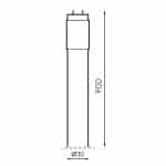 Tubo Led T8 900 Mm ECO 12W Cristal Conexi&oacute;n un Lateral - Imagen 3