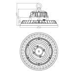 Campana LED UFO Chip Osram 100W 180Lm/w IP 65 Regulable 1-10V - Imagen 3