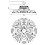 Campana LED UFO Chip Osram 150W 180Lm/w IP 65 Regulable 1-10V