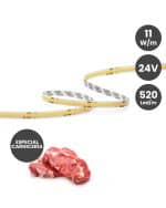 Tira LED COB 24V 11W/M Especial Carniceria 520 LED/M FLIP CHIP CRI90 IP20- 3 A&Ntilde;OS DE GARANTIA