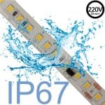Tira LED 220V | 120xLED/m | 20m | SMD2835 | 1540Lm/M | 14W/M | IP67 | Corte cada 10cm - Imagen 3