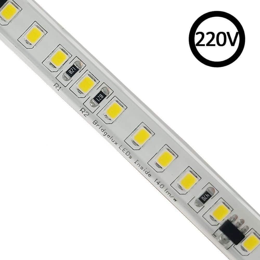 Tiras LED 220V 14w 20m IP67 Regulable - Corte 10cm - Alto Brillo  Temperatura de Color Blanco Cálido - 2700K