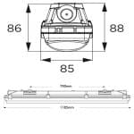 Regleta Estanca LED integrado - 35W-30W-25W-20W - OSRAM Driver - 120cm - Imagen 4