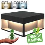 Baliza Solar LED - Sobremuro - Cuadrada - Aluminio - 20x20cm- CCT - Imagen 3