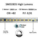 Tira LED 220V FOTOGRAFIA VIDEO | CORTE A MEDIDA | 120 LED/m | 50m | SMD2835 | 1800Lm/W | 14W/M | IP67 | Corte cada 10cm - Imagen 6