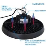 Campana LED 200W -170Lm/W- UFO NEW ITALY PHILIPS XITANIUM - 1-10V DIM - Imagen 5