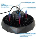 Campana LED UFO BÉLGICA 200W-150W -100W SOSEN Driver