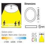 Plaf&oacute;n LED Detector RADAR 24W - 20W- 16W - Sensor de Movimiento - 2700K+CCT - OSRAM CHIP - Imagen 5