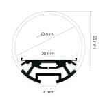 Perfil de Aluminio Dylan Xl 12/24V 2 Metros