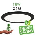Plafon LED + Downlight - Negro - ASKIM -18W AJUSTABLE - CCT