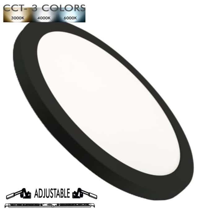 Plafon LED + Downlight - Negro - ASKIM -24W AJUSTABLE - CCT - Color Seleccionable