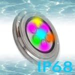 Lámpara LED RGB Sumergible 18W - DC12V - IP68 - Acero Inoxidable 316