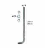 4 Pernos De Anclaje Para Suelo Para Columna - Acero Zincado - 16mm - Imagen 6