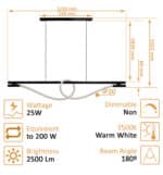 L&aacute;mpara LED Colgante Saimi 25W 3500K