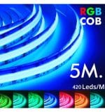Tira LED 24V RGB | COB | 5m | 420LED/M | 16W/M | 140Lm/W|IP20 - Imagen 6