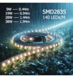 Regleta Lineal LED Regulable - MINI MUNICH - 0.44m - 0.94m - 1,44m - 1.94m  IP54 Regulable - Imagen 12