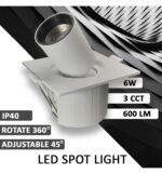 Empotrable LED 6W - PERISC&Oacute;PICO DIRECCIONABLE - Cuadrado - CCT Color Seleccionable - Imagen 5