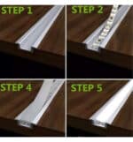 Perfil 2 Metros Aluminio - Alas- Para Empotrar - Imagen 6