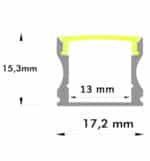Perfil Blanco Y Negro 2 Metros Aluminio - U - Para LED - Imagen 6