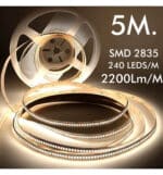 Tira LED 24V 240xLED/M 5m SMD2835 2200Lm 25W/M | IP20