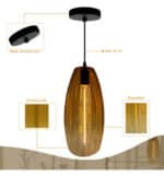 L&aacute;mpara LED Filamento Colgante - Golden Glass - 4W - Ambar - Imagen 4