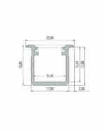 Perfil Empotrar PRO18 2 Metros - Imagen 3