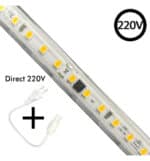 Tira LED 220V  CORTE A MEDIDA  120LED/M  50m  SMD 2835  1000Lm 10W/M CRI90 IP65 Corte 10cm - Imagen 3