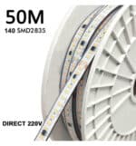 Tira LED 220V 20W/M  140xLED/M  50m  SMD2835  2660Lm/M  IP67 Corte Cada 10cm - Imagen 3