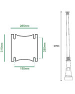 Columna Villa ALUMINIO - 3 Metros