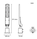Farola LED 100W OSRAM CHIP DURIS E 2835