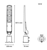 Farola LED 50W  OSRAM CHIP DURIS E 2835 - Imagen 9