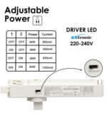 Foco LED 40W - 34W ODENSE Blanco Carril Monof&aacute;sico - CCT - CRI+92 - UGR13 - 24&ordm; - Imagen 10