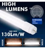 Tubo LED 24W Cristal 150cm 300º - ALTA LUMINOSIDAD - SAMSUNG CHIP