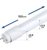 Tubo LED 24W Cristal 150cm 300º - ALTA LUMINOSIDAD - SAMSUNG CHIP