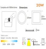 Placa Slim LED Circular 24W Acero Inox - CCT - OSRAM CHIP - Imagen 7