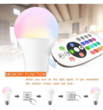 Bombilla LED RGB + 3000K 10W 270&ordm; E27 con Mando a Distancia - Imagen 3