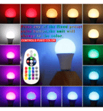 Bombilla LED RGB + 3000K 10W 270&ordm; E27 con Mando a Distancia - Imagen 7