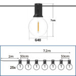 Guirnalda solar exterior - 25 Bombillas LED filamento E10 - IP44 - 9,2 metros - Imagen 16