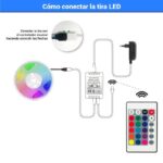 Kit tira LED RGB 5m con fuente, mando y controlador compatible 12V y 24V - Imagen 8