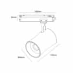 Proyector LED arquitect&oacute;nico para carril monof&aacute;sico CCT - 40W - CRI 90 - Imagen 7
