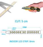 Tira LED 220V | 280xLED/m | 20m | SMD2025 | 1596Lm/M | 14W/M | IP67 | 10mm | Corte cada 5cm - Imagen 4