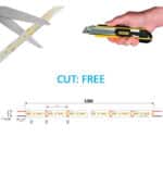 Tira LED 24V | 280xLED/m | 10m |12W/m | SMD2025 | FREE CUT |1440Lm/M | IP20 - Imagen 3
